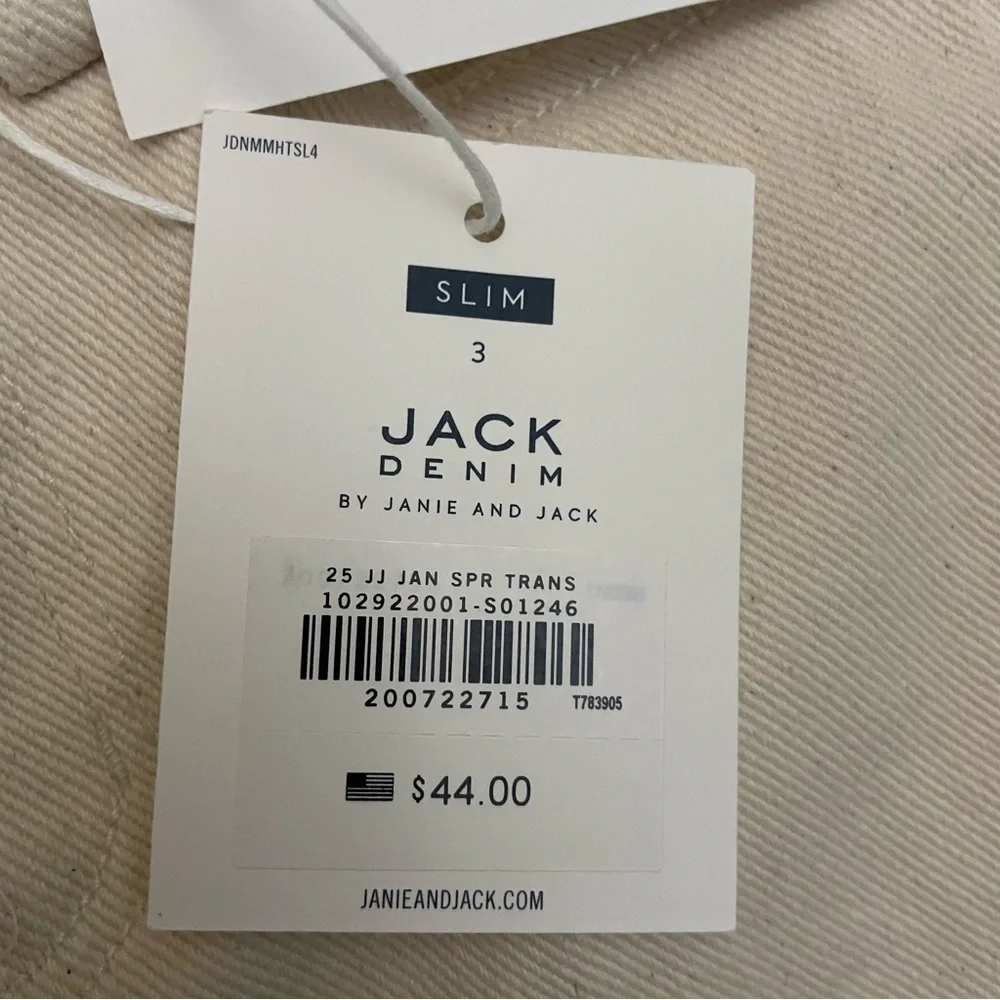 NWT Janie and Jack 3T Cream Jeans
